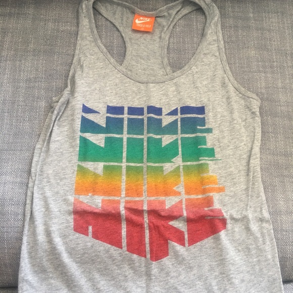 Nike Tops - Nike track & field tank rainbow logo